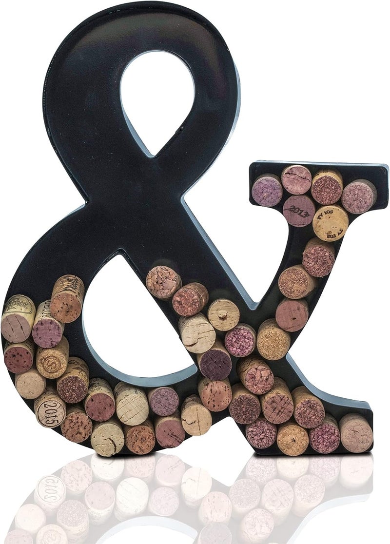 Made Easy Kit Metal Letter Wine Cork Keepsake Saver & Holder Monogram w/Free Wall Mount Kit A-Z (Symbol &, Large) - Image 2